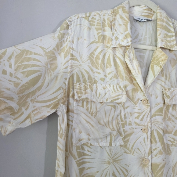 Anine Bing Austin Shirt Hawaiian Print Top Button Up Blouse Size Medium - Picture 5 of 9